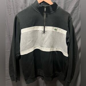 Lacoste Quarter Zip Long Sleeve Pullover Sweater
